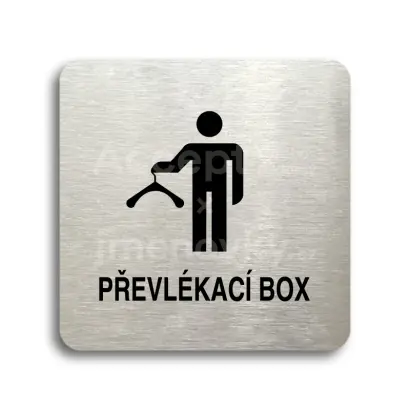 Piktogram "převlékací box II" - stříbrná tabulka - černý tisk bez rámečku
