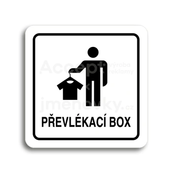 Piktogram "převlékací box III" - bílá tabulka - černý tisk