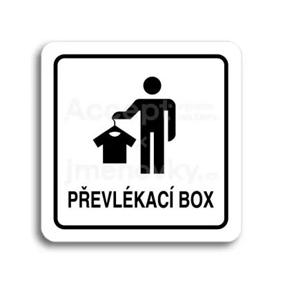 Piktogram "převlékací box III" - bílá tabulka - černý tisk