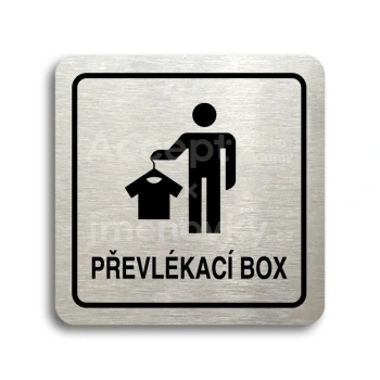 Piktogram "převlékací box III" - stříbrná tabulka - černý tisk