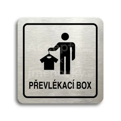 Piktogram "převlékací box III" - stříbrná tabulka - černý tisk