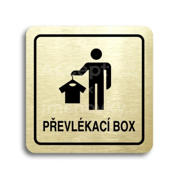 Piktogram "převlékací box III" - zlatá tabulka - černý tisk