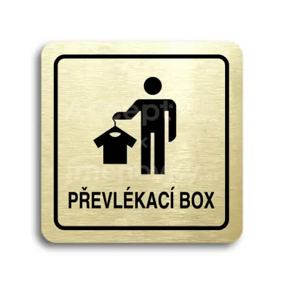 Piktogram "převlékací box III" - zlatá tabulka - černý tisk