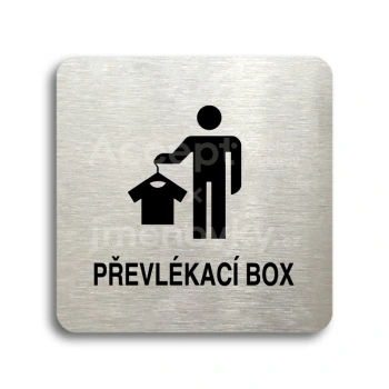 Piktogram "převlékací box III" - stříbrná tabulka - černý tisk bez rámečku
