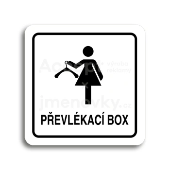 Piktogram "převlékací box IV" - bílá tabulka - černý tisk