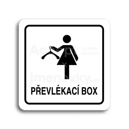Piktogram "převlékací box IV" - bílá tabulka - černý tisk