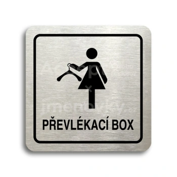 Piktogram "převlékací box IV" - stříbrná tabulka - černý tisk
