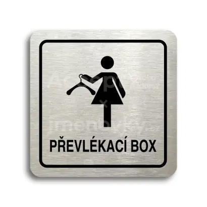 Piktogram "převlékací box IV" - stříbrná tabulka - černý tisk
