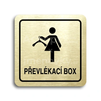 Piktogram "převlékací box IV" - zlatá tabulka - černý tisk