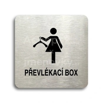 Piktogram "převlékací box IV" - stříbrná tabulka - černý tisk bez rámečku