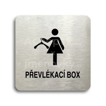 Piktogram "převlékací box IV" - stříbrná tabulka - černý tisk bez rámečku