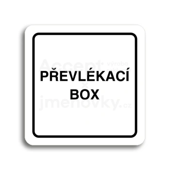 Piktogram "převlékací box" - bílá tabulka - černý tisk