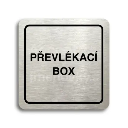 Piktogram "převlékací box" - stříbrná tabulka - černý tisk