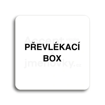 Piktogram "převlékací box" - bílá tabulka - černý tisk bez rámečku