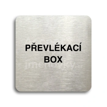 Piktogram "převlékací box" - stříbrná tabulka - černý tisk bez rámečku