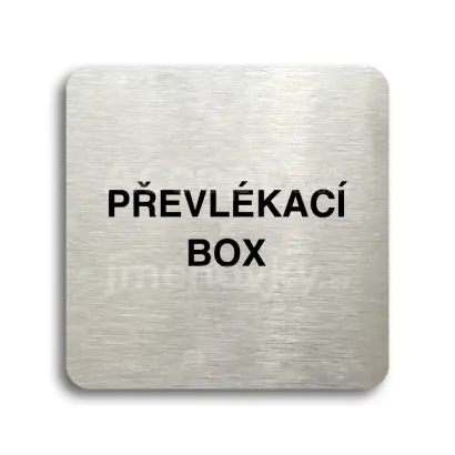 Piktogram "převlékací box" - stříbrná tabulka - černý tisk bez rámečku