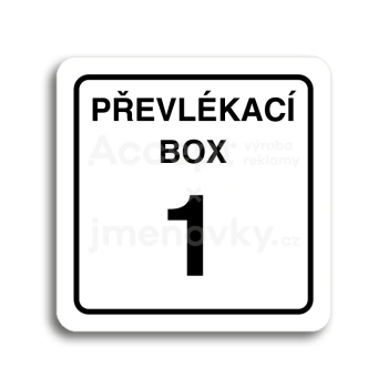 Piktogram "převlékací box X" - bílá tabulka - černý tisk
