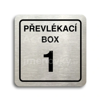 Piktogram "převlékací box X" - stříbrná tabulka - černý tisk