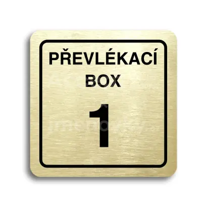 Piktogram "převlékací box X" - zlatá tabulka - černý tisk