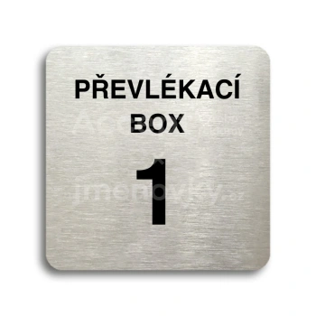 Piktogram "převlékací box X" - stříbrná tabulka - černý tisk bez rámečku