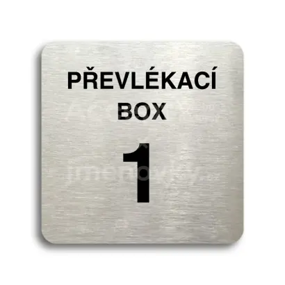 Piktogram "převlékací box X" - stříbrná tabulka - černý tisk bez rámečku