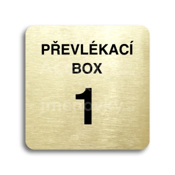 Piktogram "převlékací box X" - zlatá tabulka - černý tisk bez rámečku