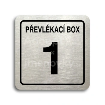 Piktogram "převlékací box XI" - stříbrná tabulka - černý tisk