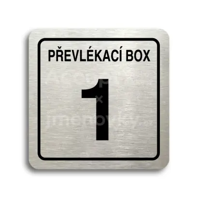 Piktogram "převlékací box XI" - stříbrná tabulka - černý tisk