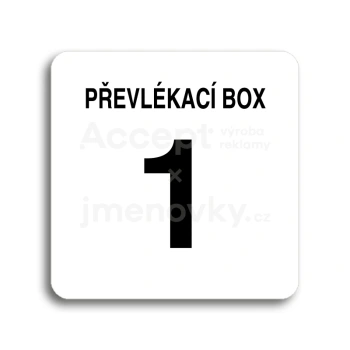 Piktogram "převlékací box XI" - bílá tabulka - černý tisk bez rámečku