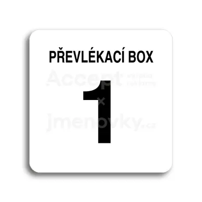 Piktogram "převlékací box XI" - bílá tabulka - černý tisk bez rámečku