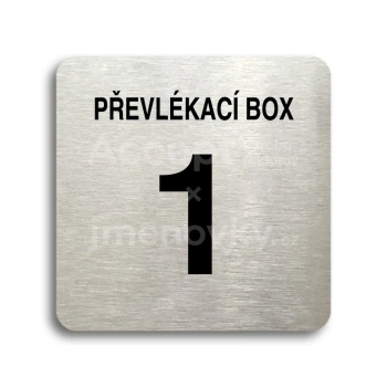 Piktogram "převlékací box XI" - stříbrná tabulka - černý tisk bez rámečku