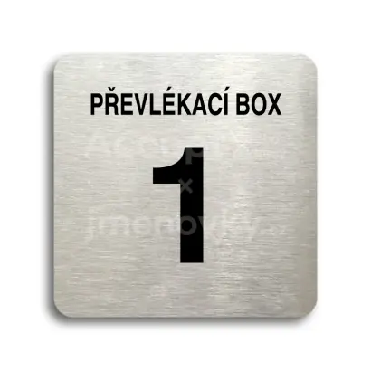Piktogram "převlékací box XI" - stříbrná tabulka - černý tisk bez rámečku