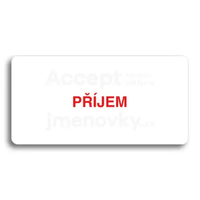 Piktogram "PŘÍJEM" - bílá tabulka - barevný tisk bez rámečku