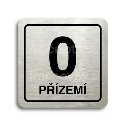 Piktogram "přízemí" - stříbrná tabulka - černý tisk