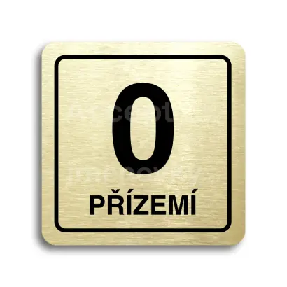 Piktogram "přízemí" - zlatá tabulka - černý tisk