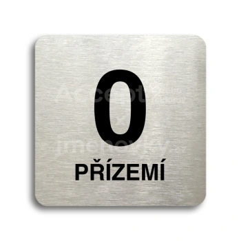 Piktogram "přízemí" - stříbrná tabulka - černý tisk bez rámečku