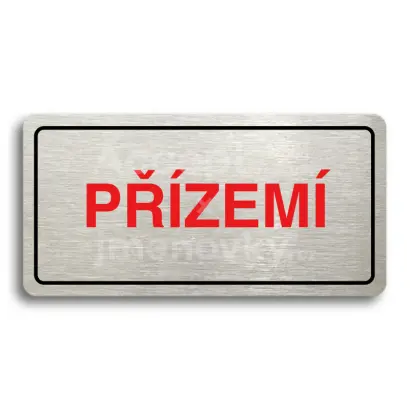 Piktogram "PŘÍZEMÍ" - stříbrná tabulka - barevný tisk