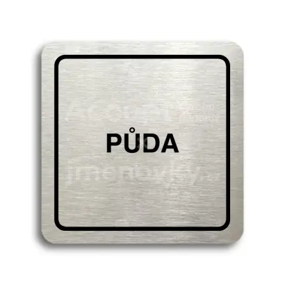 Piktogram "půda II" - stříbrná tabulka - černý tisk