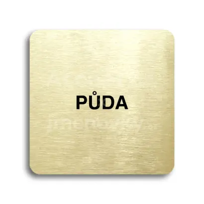 Piktogram "půda II" - zlatá tabulka - černý tisk bez rámečku