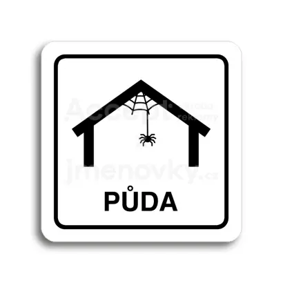 Piktogram "půda III" - bílá tabulka - černý tisk