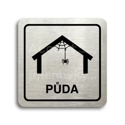 Piktogram "půda III" - stříbrná tabulka - černý tisk