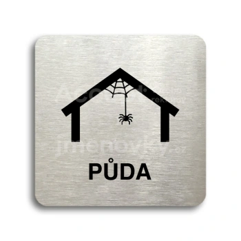 Piktogram "půda III" - stříbrná tabulka - černý tisk bez rámečku