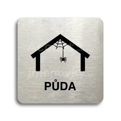 Piktogram "půda III" - stříbrná tabulka - černý tisk bez rámečku