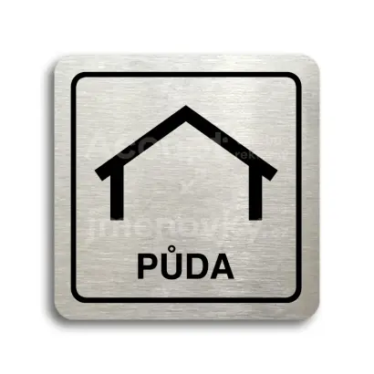 Piktogram "půda" - stříbrná tabulka - černý tisk