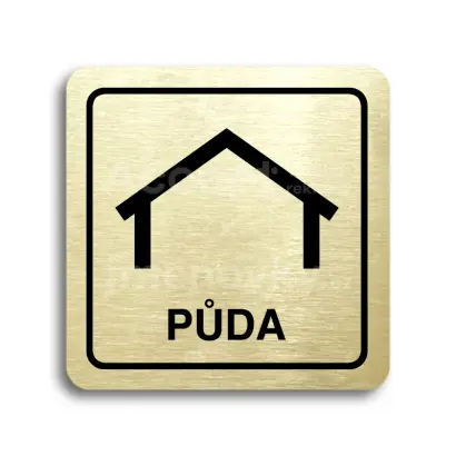 Piktogram "půda" - zlatá tabulka - černý tisk