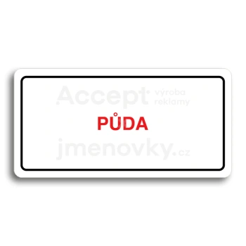 Piktogram "PŮDA" - bílá tabulka - barevný tisk