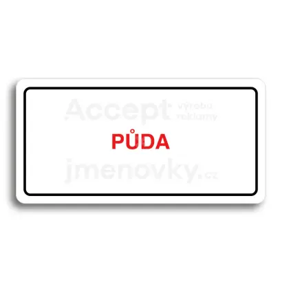 Piktogram "PŮDA" - bílá tabulka - barevný tisk