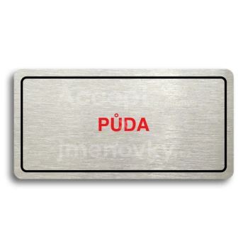 Piktogram "PŮDA" - stříbrná tabulka - barevný tisk