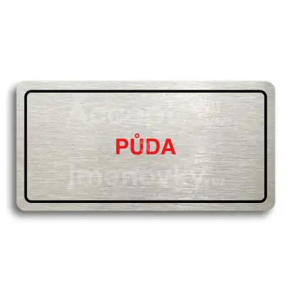 Piktogram "PŮDA" - stříbrná tabulka - barevný tisk