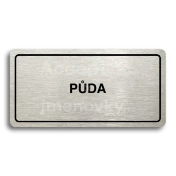 Piktogram "PŮDA" - stříbrná tabulka - černý tisk